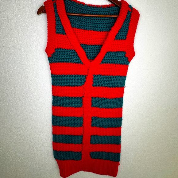 Ugly Christmas Sweater Dress 🎄 🤶 Handmade crocheted dress (see Measurements) - Picture 1 of 11